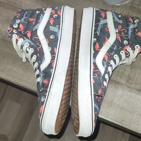 Vans Sk8-HI Flamingo Canvas High Top Sneakers Size 12M/11W RARE - Picture 6 of 8